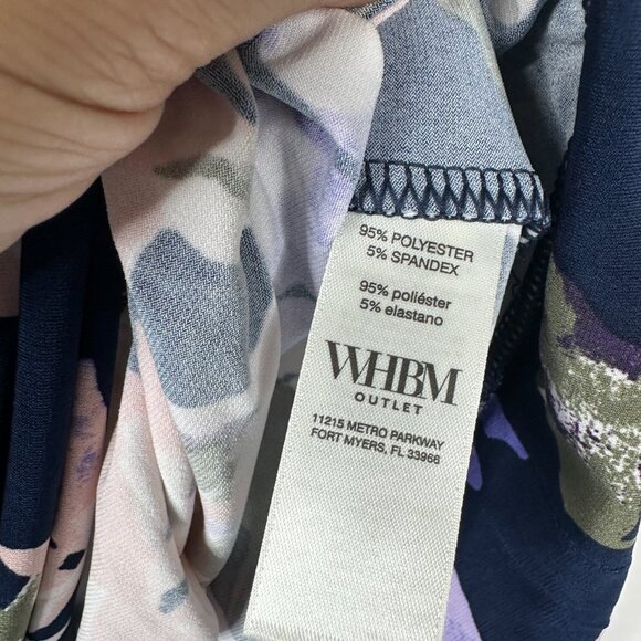 NWT White House Black Market Cross Halter Top Bouquet Mix Twilight Navy #WHBM41 - Picture 4 of 8